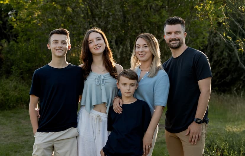 Patrick, Daria, and our three kids — the Lion family