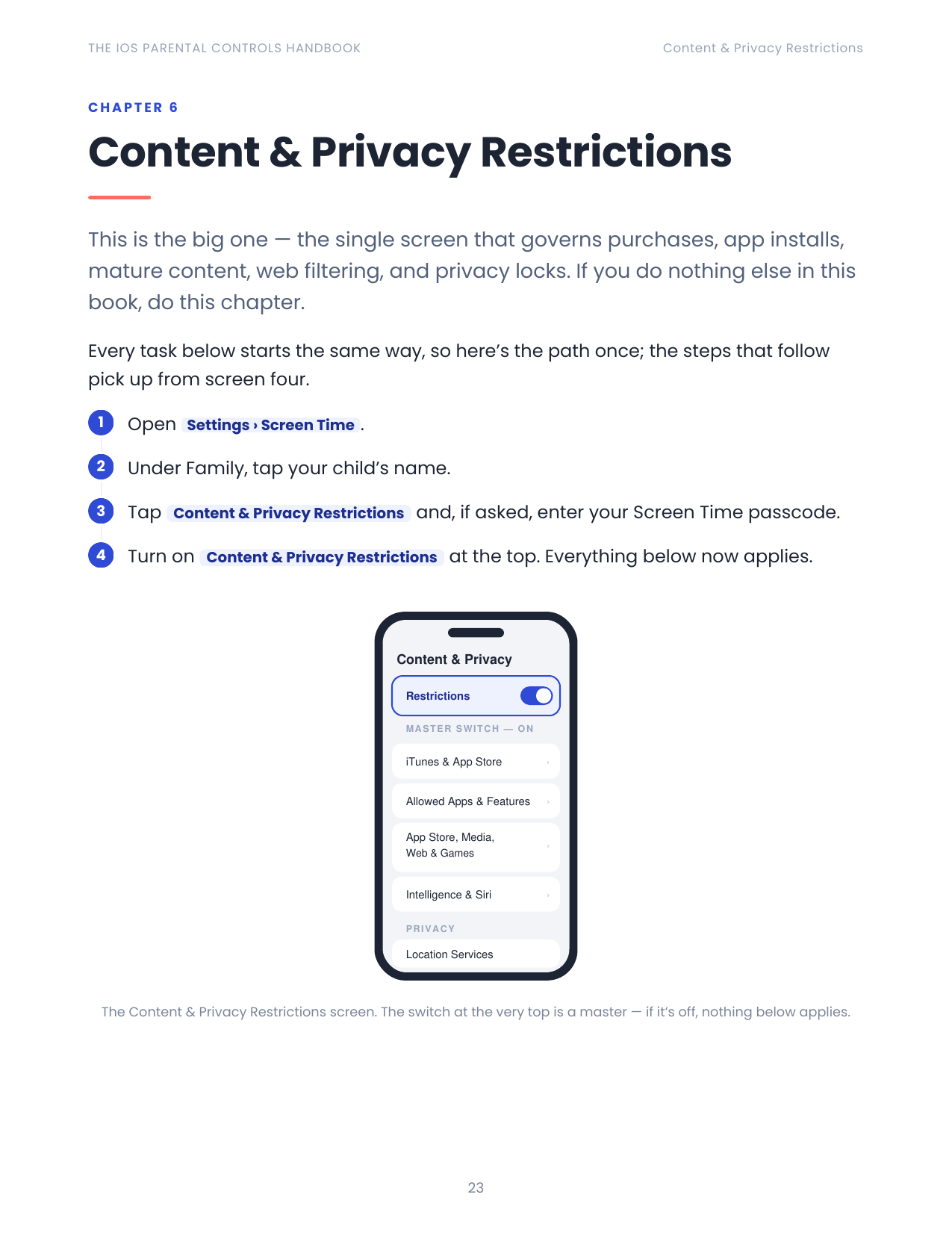 Content & Privacy Restrictions reference page